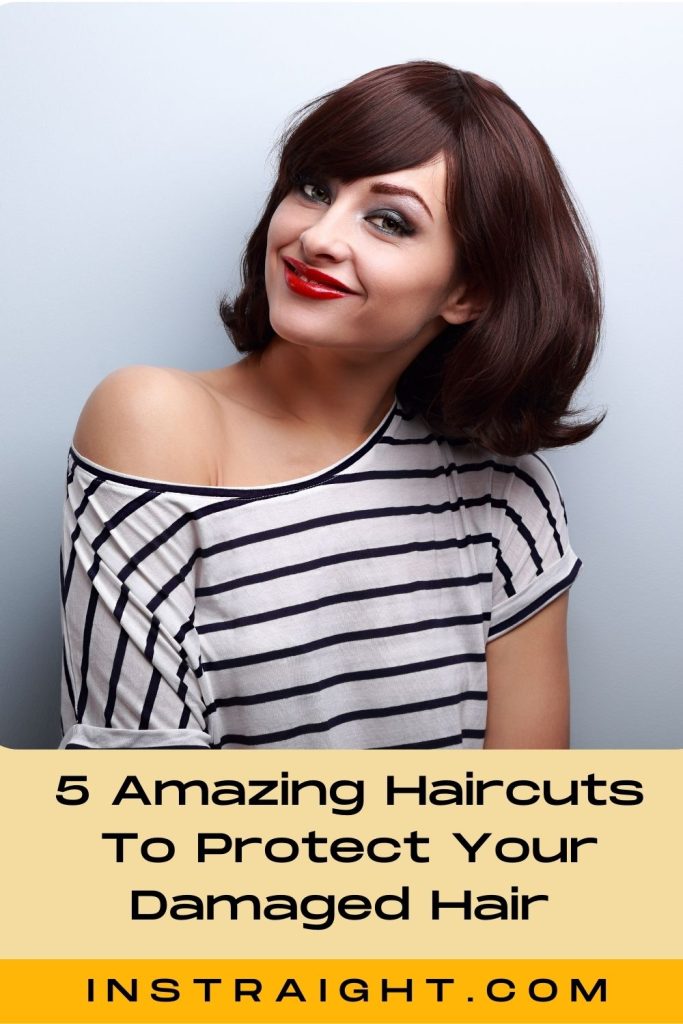 A smiling lady with a short haircut for damaged hair